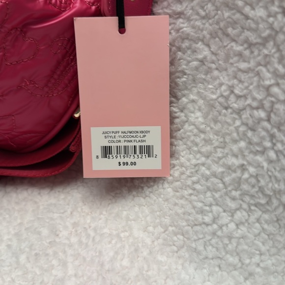 Juicy Couture: Juicy Puff Halfmoon Xbody in color Pink Flash, NWT - Picture 6 of 6